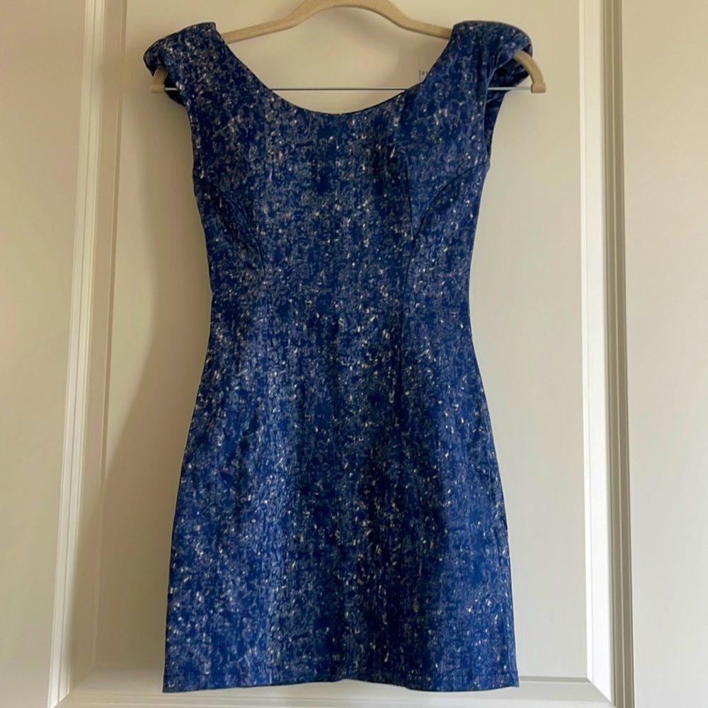 Denim Color Sleeveless Mini Dress